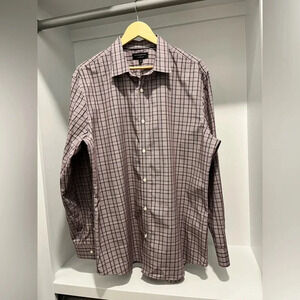 3/$15 Banana republic non-iron slim fit maroon and navy plaid button down XL
